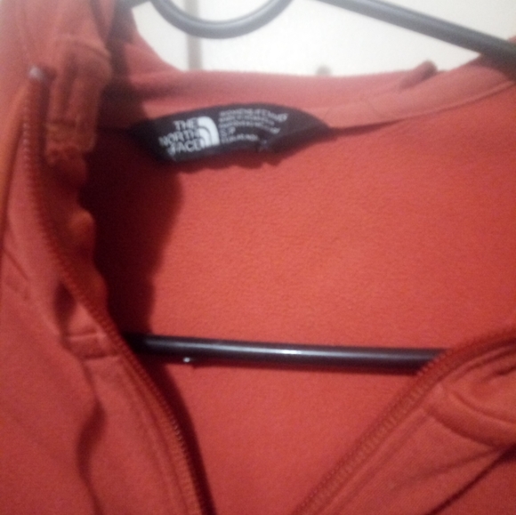 Woman orange north face hoodie zip up jacket size small - Picture 2 of 3